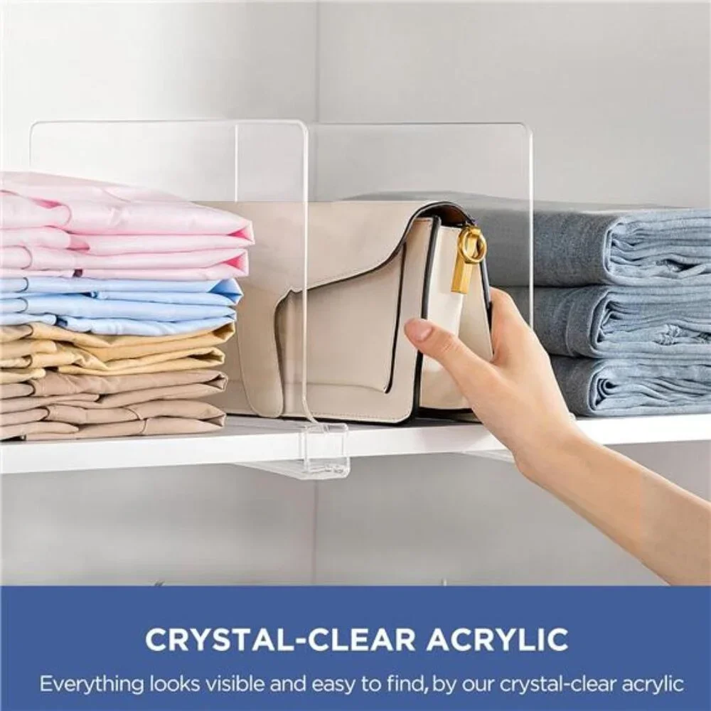 Closet Organizers and Storage Clear Shelf Dividers Vertical Purse Organizer 6 Pk